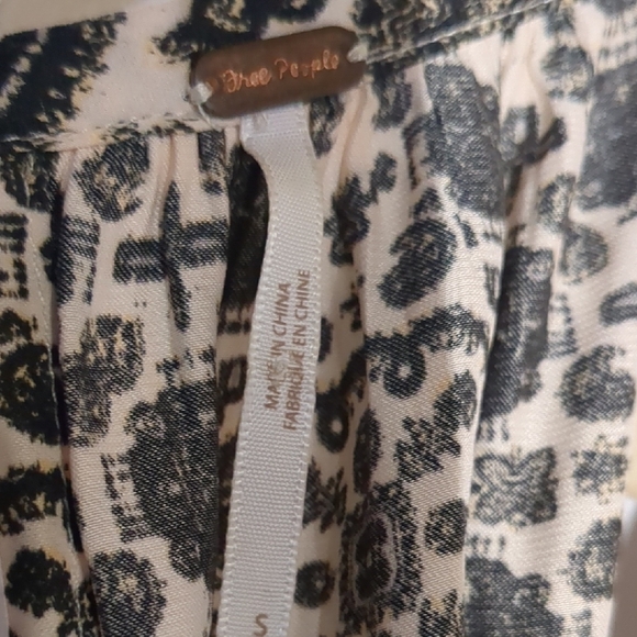 Free People Black and White Wrap Mini Skirt - Picture 2 of 5